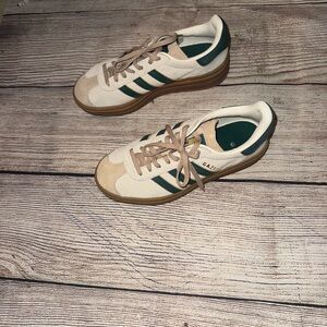 Adidas Classic Beige and Dark Green Sneakers